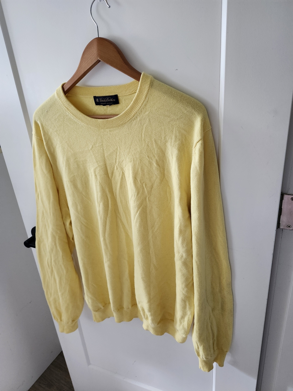 Brooks Brothers Yellow Supima Cotton Crewneck Sweater